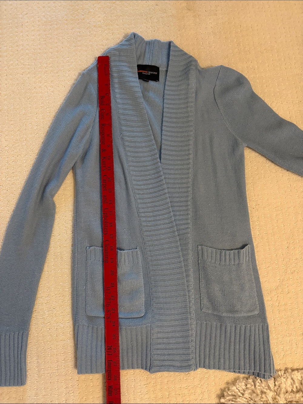 Ambiance Light Blue Open-Front Cardigan